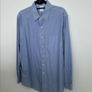 Brooks Brothers Slim Fit Non Iron Blue and White Striped Dress Shirt